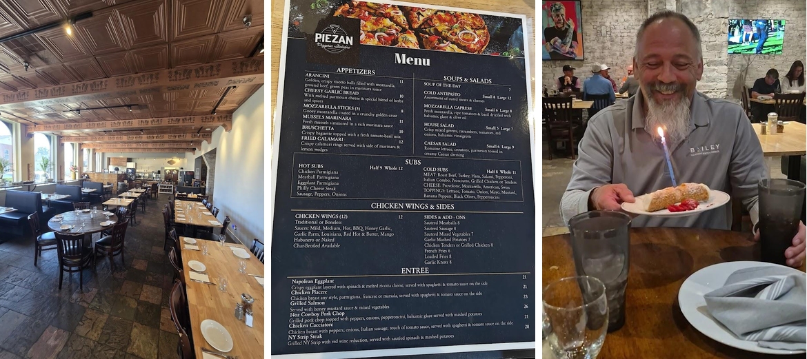 Piezan Pizzeria Italiano Menu