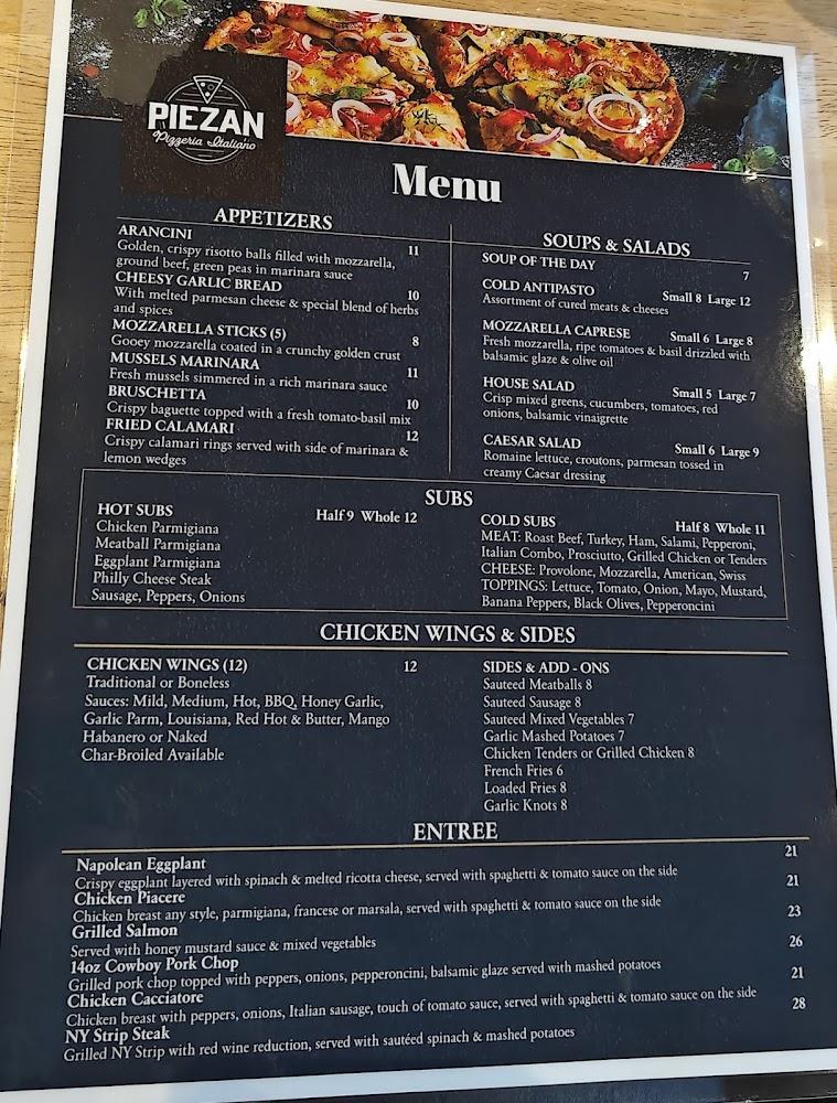 Piezan Pizzeria Italiano Menu image 1