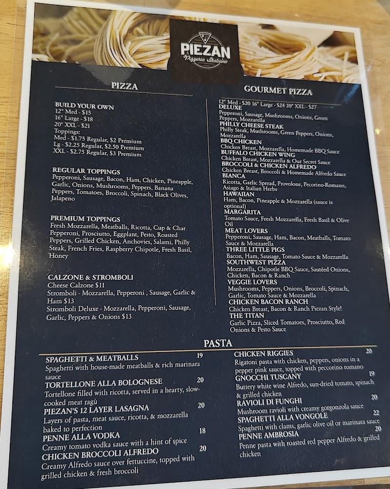 Piezan Pizzeria Italiano Menu image 2