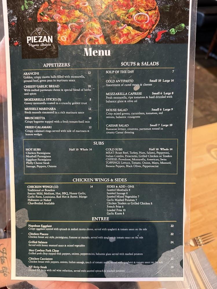 Piezan Pizzeria Italiano Menu image 4
